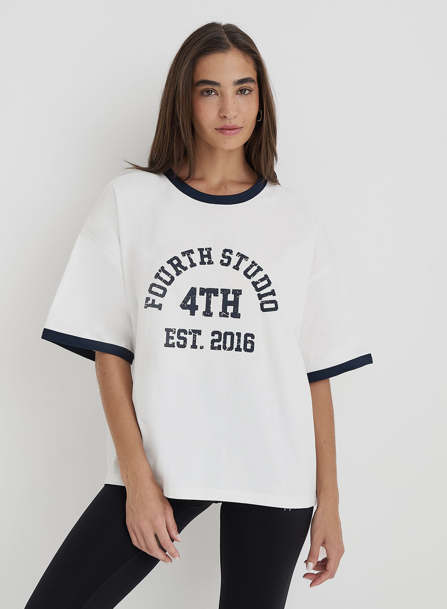 Cream Oversized Distressed Slogan T-Shirt